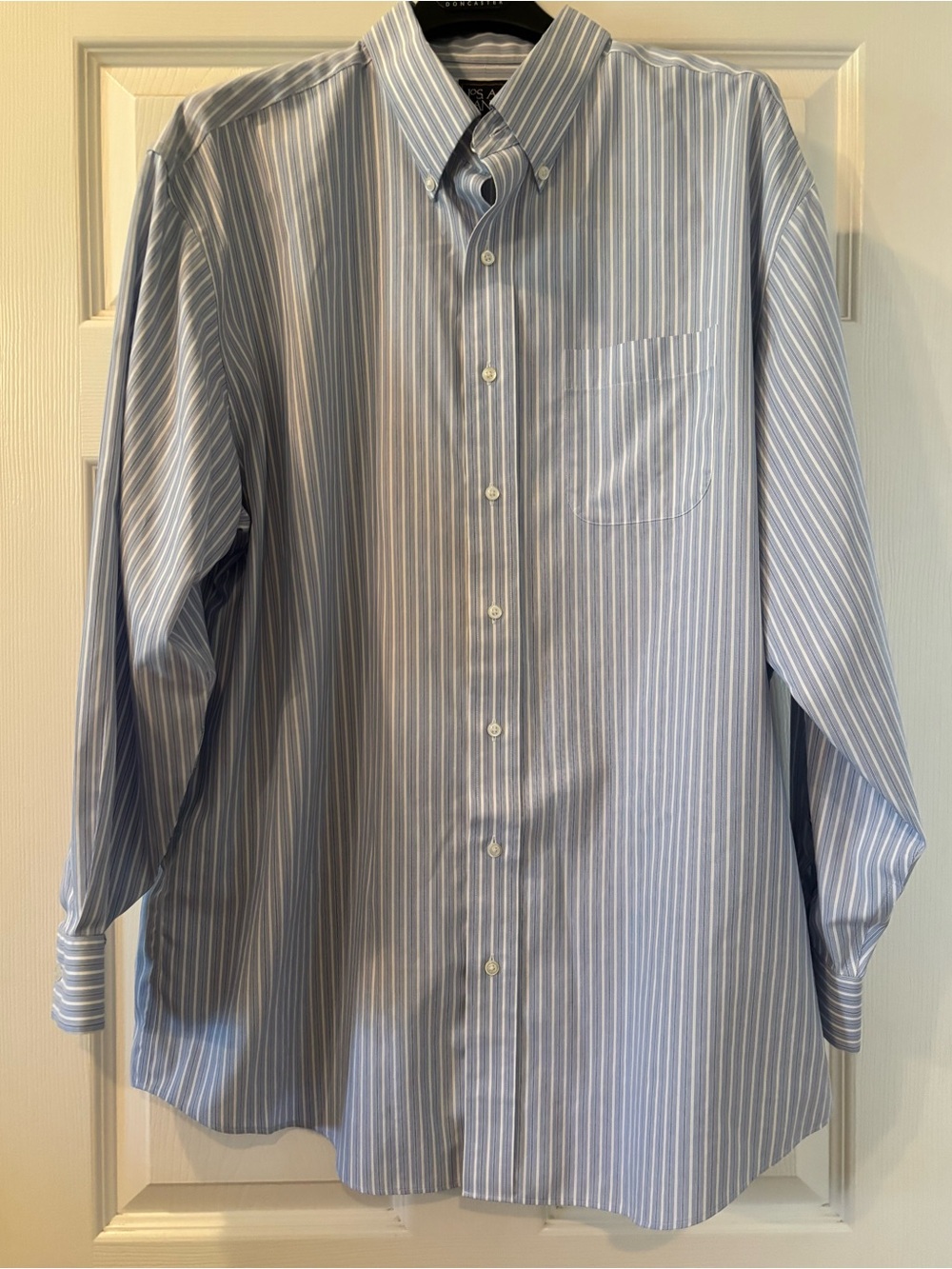 JoS. A. BANK  Light Blue & White Striped Button-Up Dress Shirt